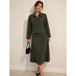 Pendleton Skirt Set Green Womens Sz 6 Wool Blend|Classic Minimalist Officewear
